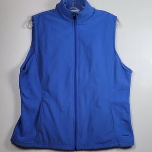 Columbia Cornflower Blue Quilted and Fleece Zipper Vest, EUC, size Large